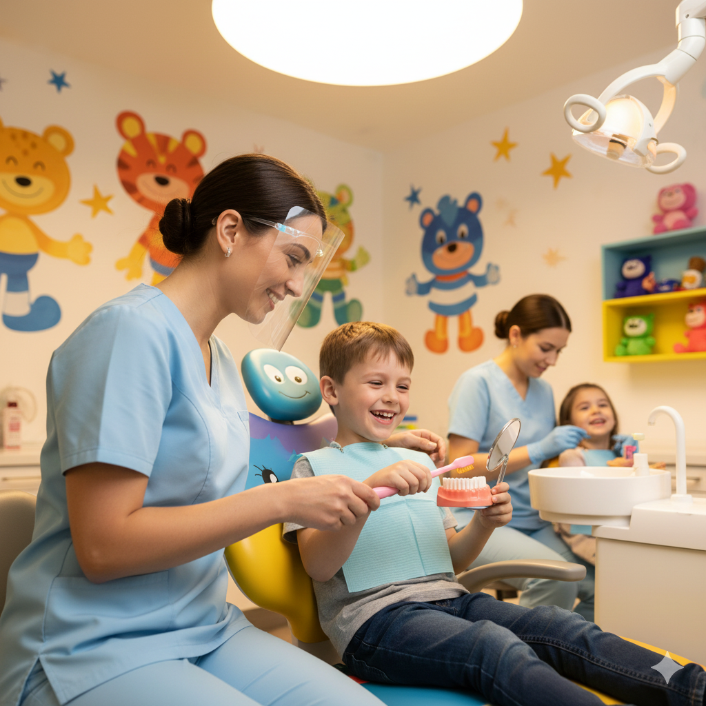 Child-friendly dental equipment in pediatric dental clinic